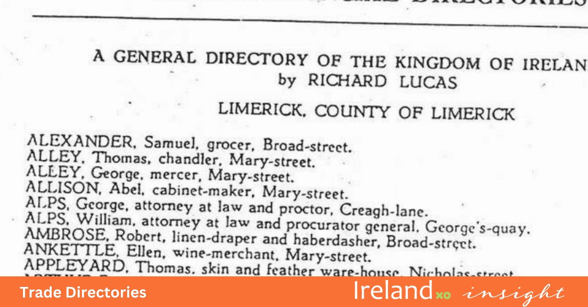 IrelandXO Insight Trade Directories and other sources Ireland